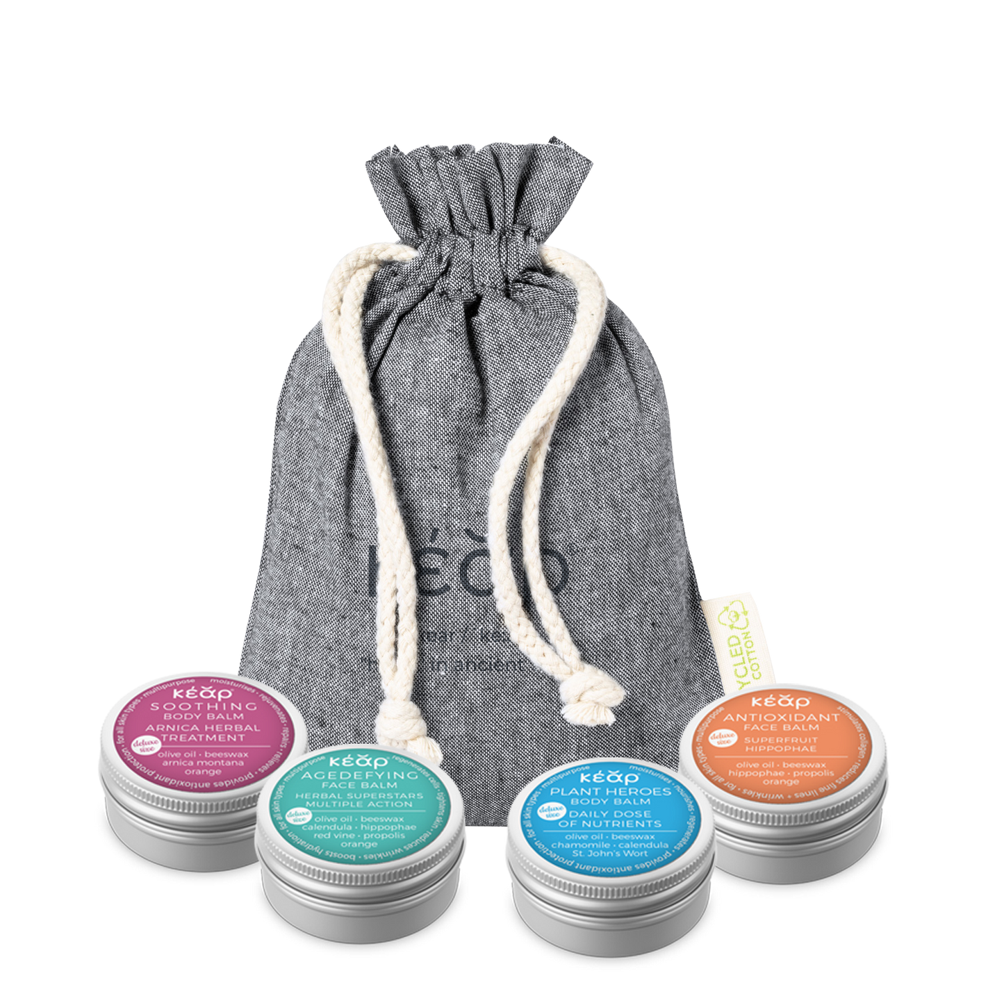 Kear Mini Balm Collection: Travel-Sized Skincare Bliss, Pack Of Four