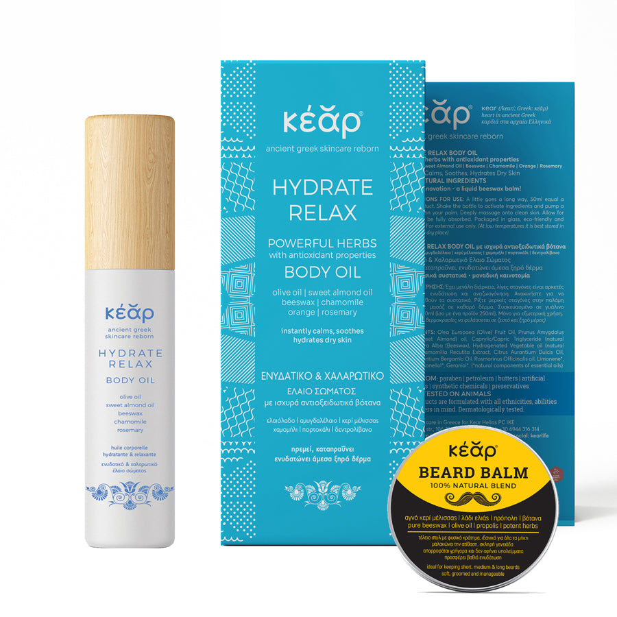 The Nourishing Ritual: Beard Balm & Hydrating Body Oil by Kear